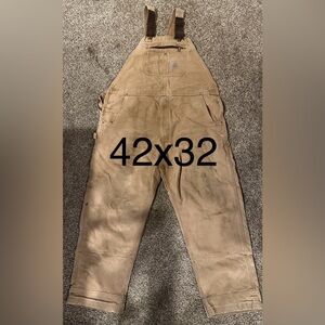 Carhartt Brown Work Bibs